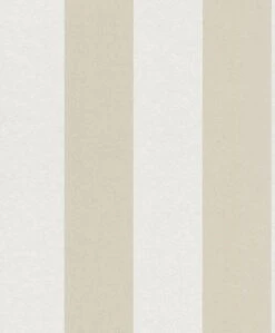 Tapete Vlies Block-Gestreift Glanz Creme Weiß 361765