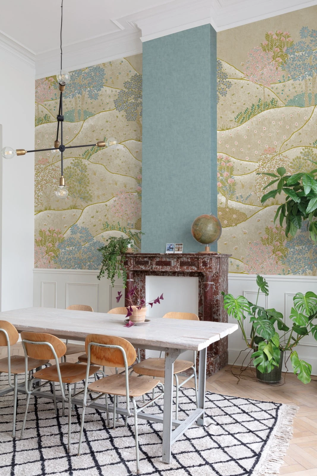 Digitaldruck Hügel Bäume Blumen Grün Grau Blau ML1801 5 Digitaldruck Hügel Bäume Blumen Grün Grau Blau ML1801 - Image 3