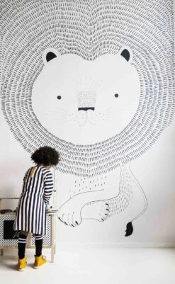 Fototapete Kinder Rasch Löwe Zeichnung Weiss 842227 -Dekor Verkauf Fototapete Kinder Rasch Loewe Zeichnung weiss 842227 190649 1