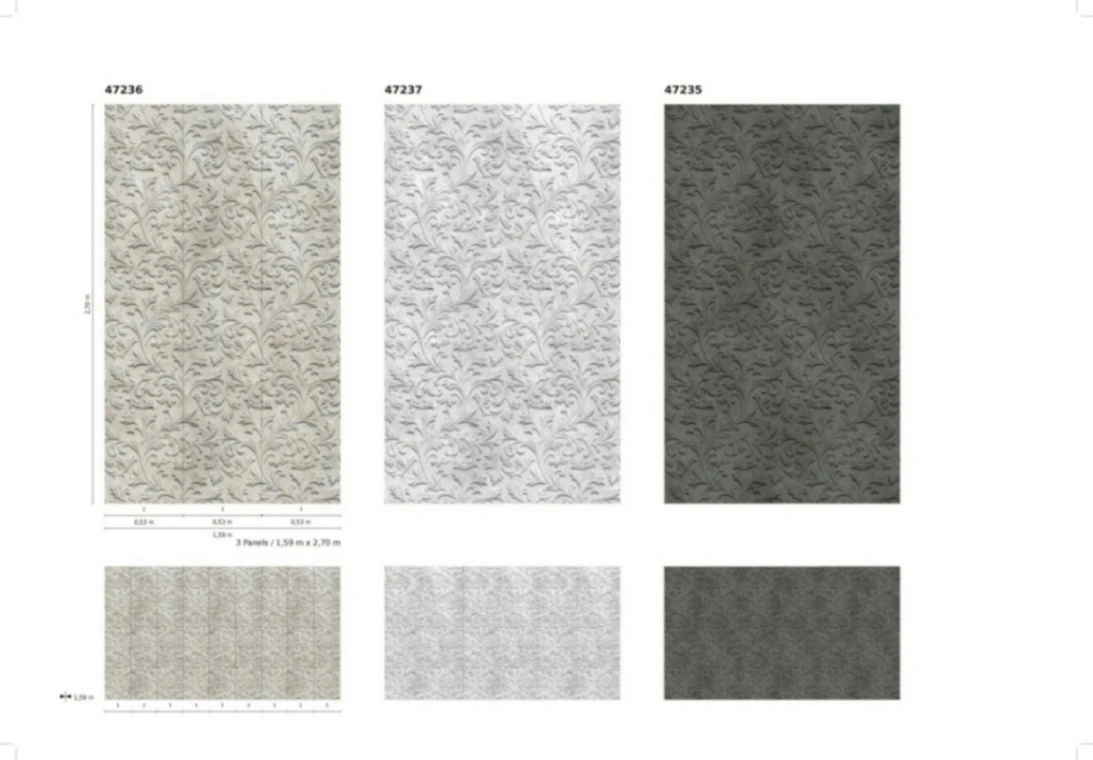 Fototapete Vlies 3D-Effekt Barock Grau 47237 5 Fototapete Vlies 3D-Effekt Barock Grau 47237 - Image 3