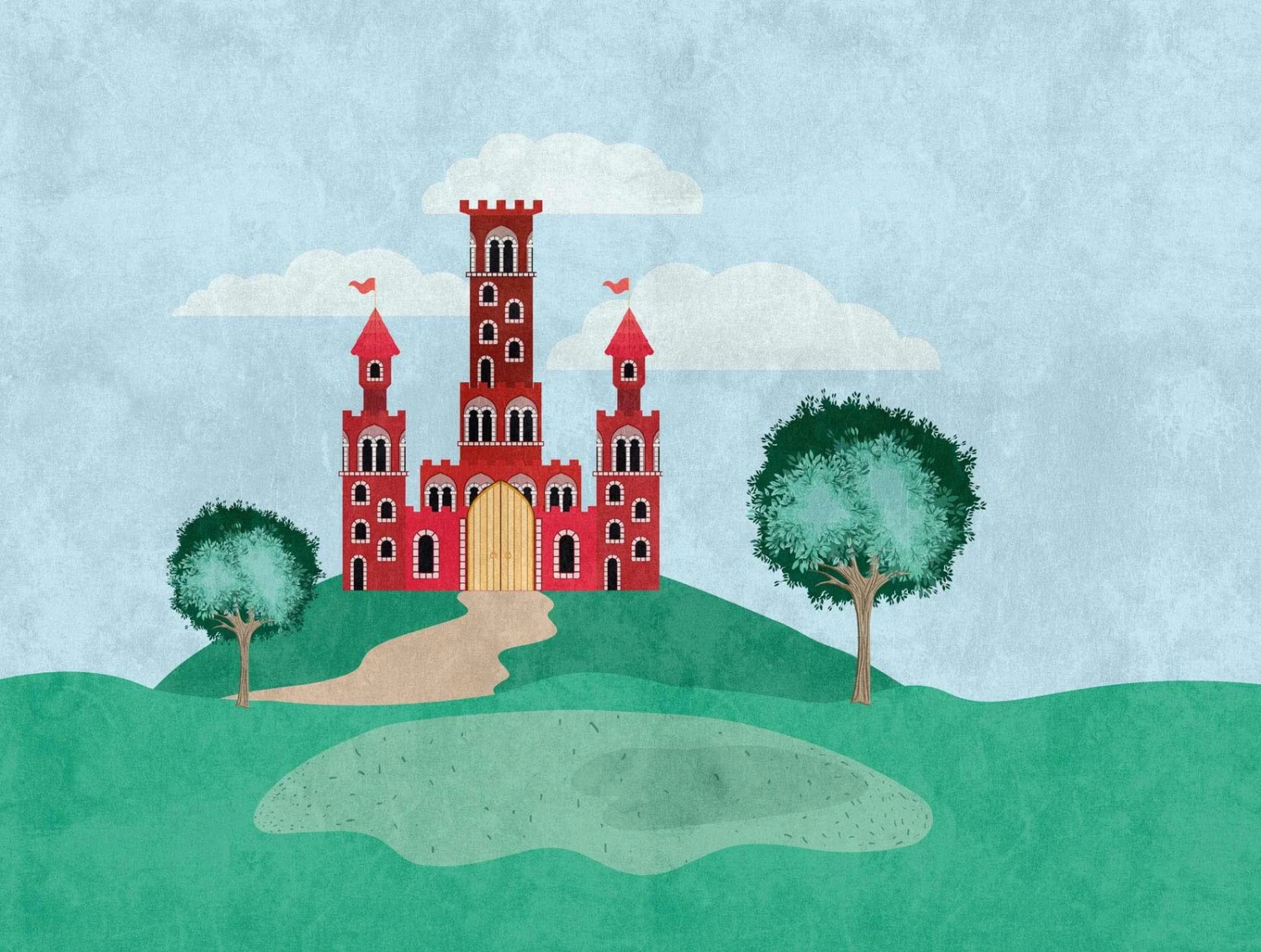 A.S. Creation Fototapeten Burg Schloss Gemalt Rot Grün Blau 38299-1 3 A.S. Creation Fototapeten Burg Schloss Gemalt Rot Grün Blau 38299-1