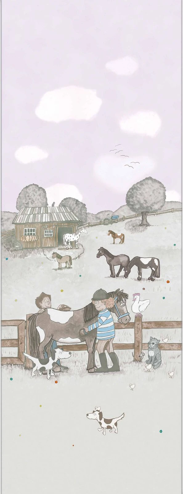 Kinder Wandbild Pferdewiese Grau Rosa Jonas Kötz 46503 3 Kinder Wandbild Pferdewiese Grau Rosa Jonas Kötz 46503