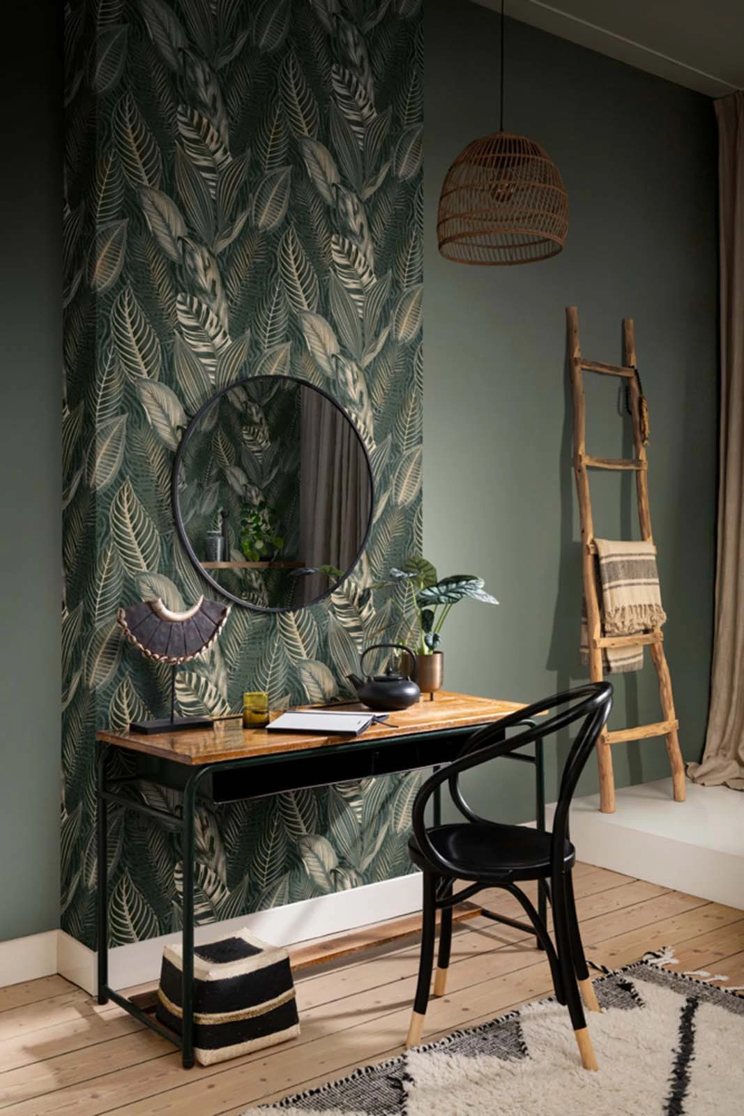 Vliestapete Rasch 751826 Blattmuster Grün Gold Metallic 3 Vliestapete Rasch 751826 Blattmuster Grün Gold Metallic