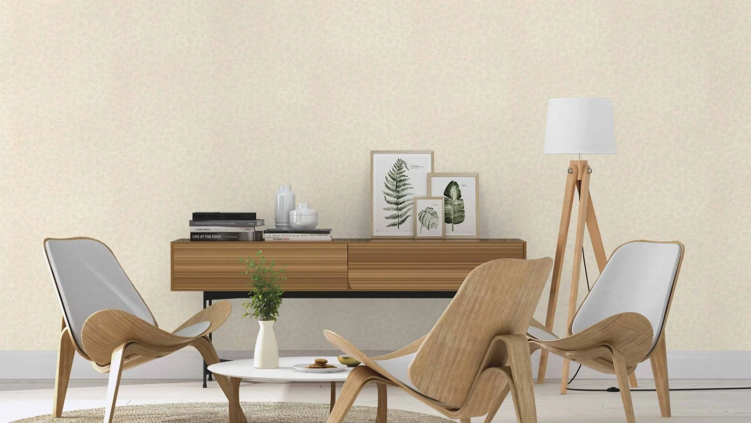 Satintapete Ranken Creme Glanz Rasch Trianon 532425 5 Satintapete Ranken Creme Glanz Rasch Trianon 532425 - Image 3