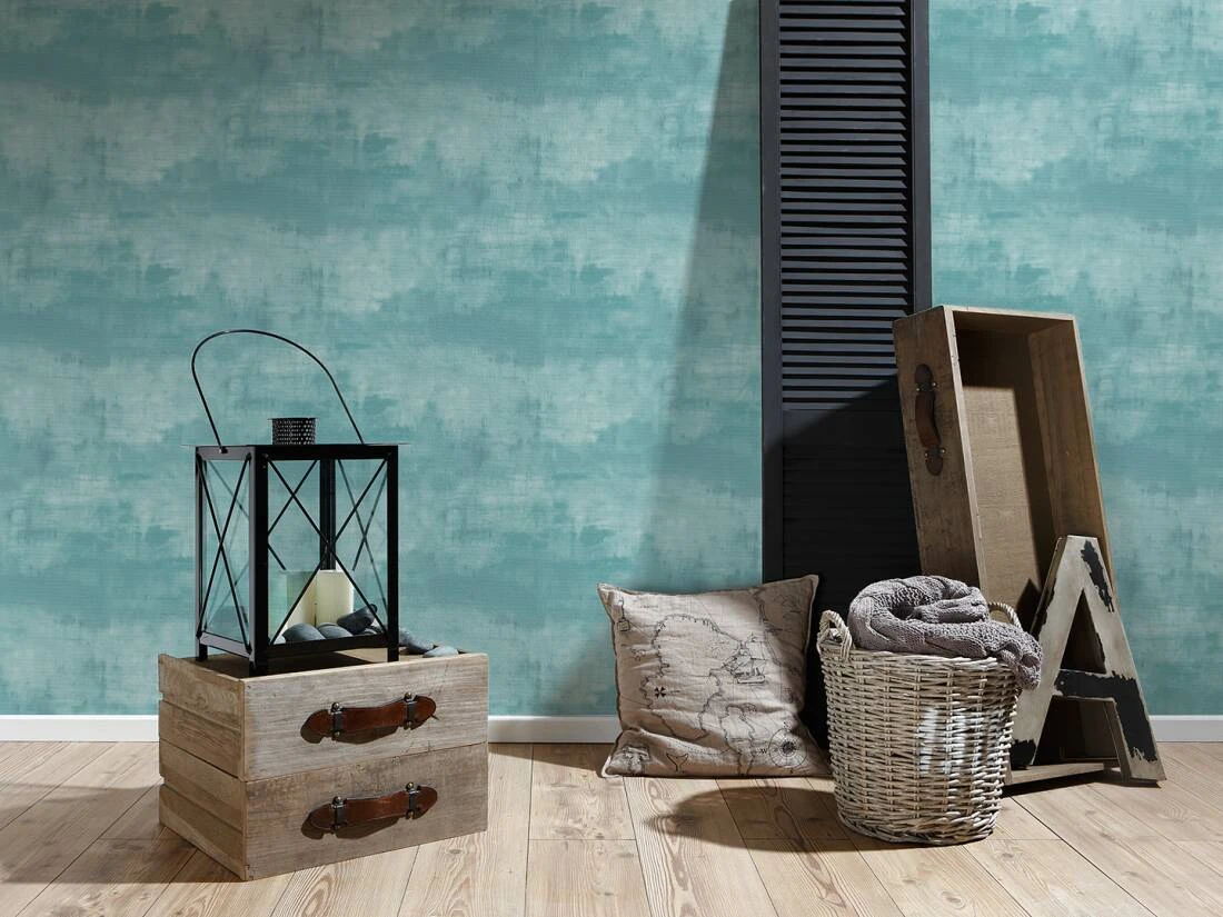 A.S. Creation Tapete Vlies 37278-4 Vintage Uni Aquarell Blau Grau 7 A.S. Creation Tapete Vlies 37278-4 Vintage Uni Aquarell Blau Grau - Image 5