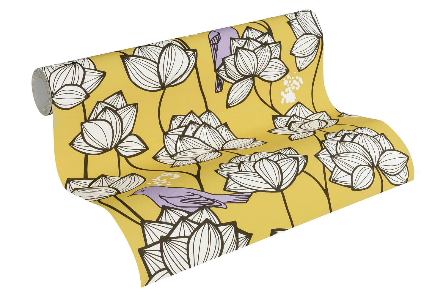 A.S. Creation Vlies Tapete Floral Vögel Goldgelb Weiß AS Creation 36317-3 4 A.S. Creation Vlies Tapete Floral Vögel Goldgelb Weiß AS Creation 36317-3 - Image 2