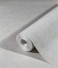 Tapete Vlies Einfarbig Metallic Weiss Grau 32436