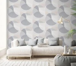 Tapete Vlies Elle Grafik Kreise Hellgrau Beige 10150-31 -Dekor Verkauf Tapete Vlies Elle Grafik Kreise hellgrau beige 10150 31 63206993 2