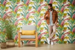 Tapete Vlies Floral Blätter Grün Rot Weiß 37862-1 -Dekor Verkauf Tapete Vlies Floral Blaetter gruen rot weiss 37862 1 63206696 3