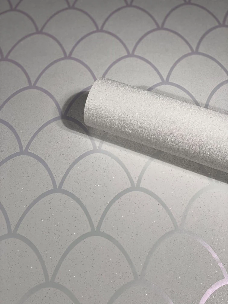 Tapete Vlies Geometrie Bögen Glitzer Weiß 32720 6 Tapete Vlies Geometrie Bögen Glitzer Weiß 32720 - Image 4