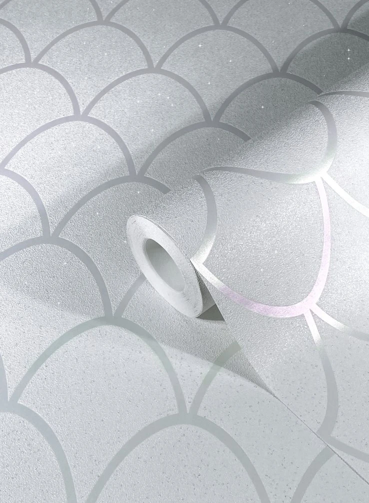 Tapete Vlies Geometrie Bögen Glitzer Weiß 32720 5 Tapete Vlies Geometrie Bögen Glitzer Weiß 32720 - Image 3