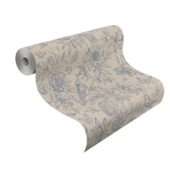 Tapete Vlies Blumen Vogel Beige-grau Rasch Florentine 449471 -Dekor Verkauf Tapete Vlies Natur Gebluemt beigegrau Rasch 4494 1