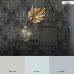 Tapete Vlies Ornamente Barock Anthrazit Gold 38096-4 -Dekor Verkauf Tapete Vlies Ornamente Barock anthrazit gold 38096 4 63209840 1
