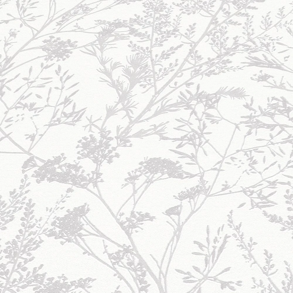 Tapete Vlies Pflanzen Floral Weiß Silber 10251-01 7 Tapete Vlies Pflanzen Floral Weiß Silber 10251-01 – Bild 5