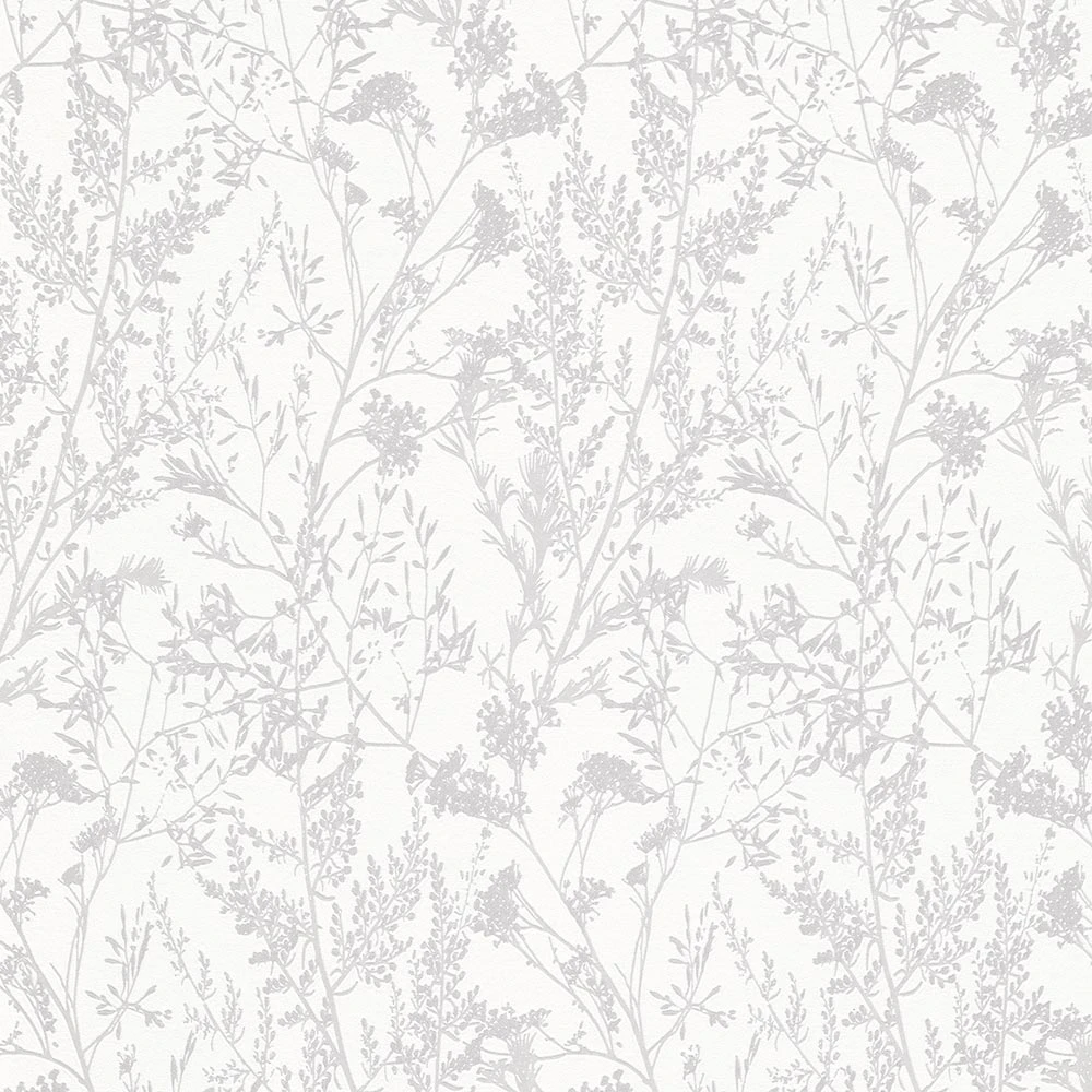 Tapete Vlies Pflanzen Floral Weiß Silber 10251-01 6 Tapete Vlies Pflanzen Floral Weiß Silber 10251-01 – Bild 4