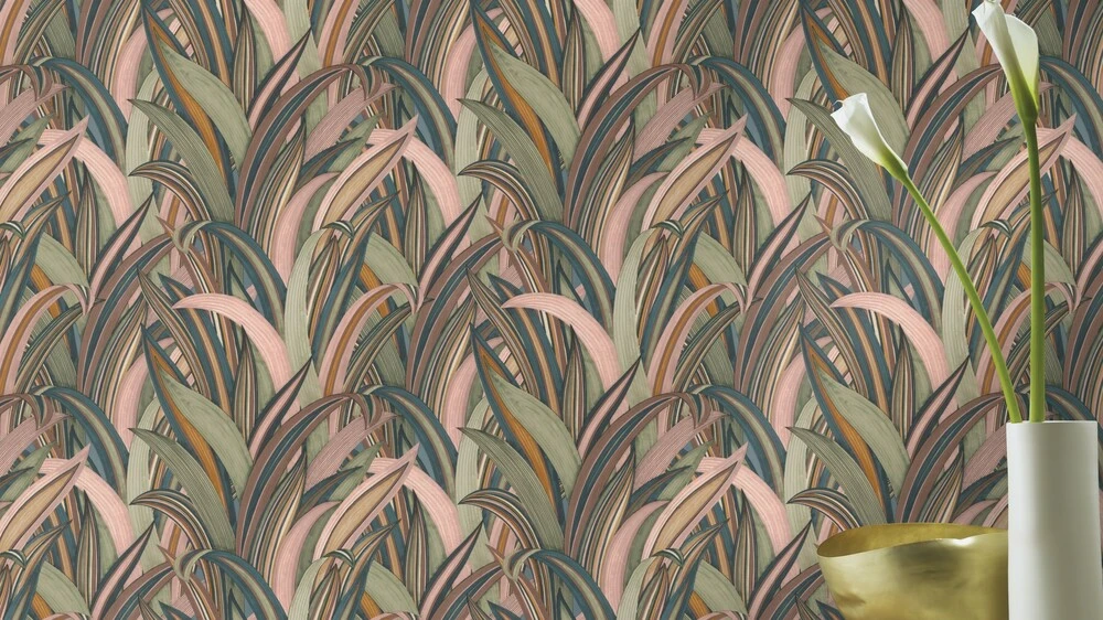Tapete Vlies Rasch Blätter Gräser Blau Rosa 541243 5 Tapete Vlies Rasch Blätter Gräser Blau Rosa 541243 - Image 3