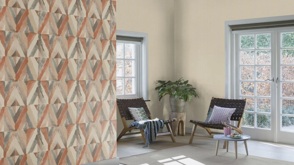 Tapete Vlies Raute Ethno Orange-rot Beige Rasch 704020 6 Tapete Vlies Raute Ethno Orange-rot Beige Rasch 704020 - Image 4