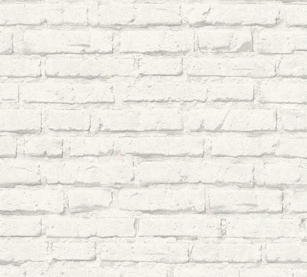 Tapete Vlies Stein-Optik Klinker Weiß Grau 34399-2 3 Tapete Vlies Stein-Optik Klinker Weiß Grau 34399-2