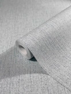 Tapete Vlies Textil-Design Einfarbig Blau Grau 32673