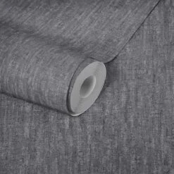 Tapete Vlies Uni Vintage Anthrazit Silber Glanz 38205-2