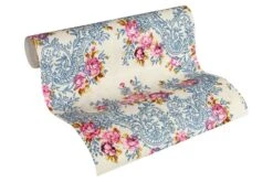 Wolfgang Joop Tapete Blume Ornament Blau Glanz 34075-3 -Dekor Verkauf Tapete Wolfgang Joop Blume Ornament blau Metalli 1