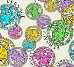 Versace Vliestapete 38610-1 Medusa Weiß Bunt