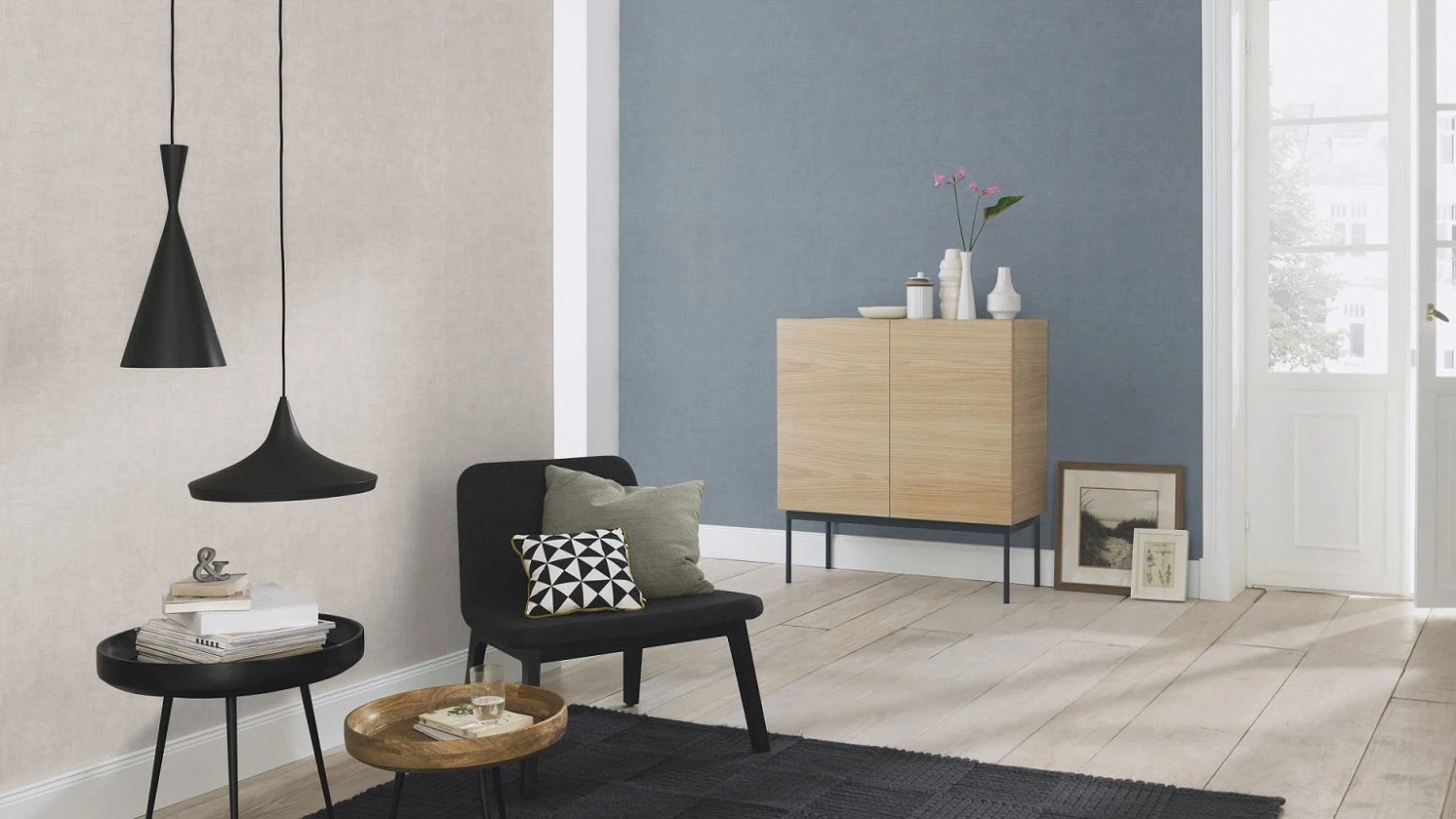 Vlies Tapete Uni Einfarbig Rasch Graublau 489781 5 Vlies Tapete Uni Einfarbig Rasch Graublau 489781 - Image 3