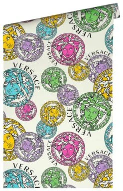 Versace Vliestapete 38610-1 Medusa Weiß Bunt -Dekor Verkauf Vliestapete 38610 1 Medusa Weiss VERSACE Home Tapete 63213726 4
