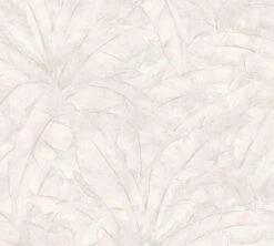 Vliestapete Blätter Tropisch Hellgrau Glanz 36927-4