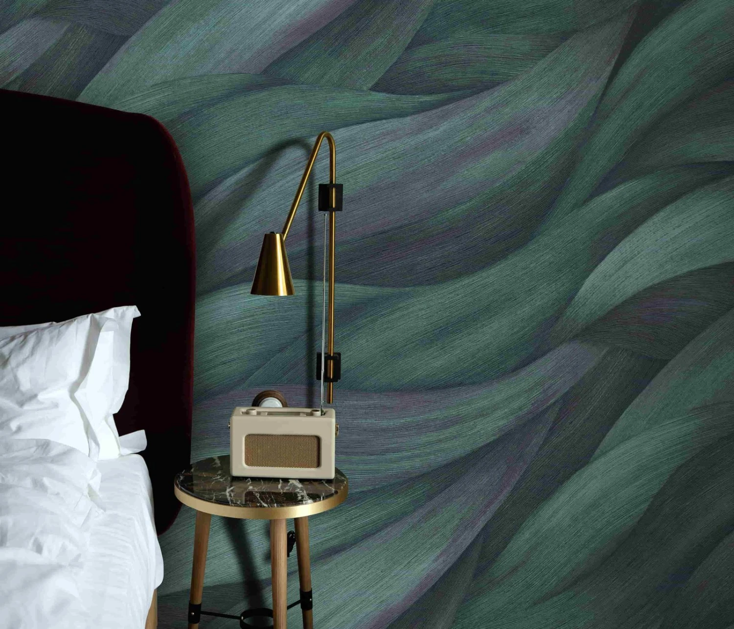 Vliestapete Wellen Design Petrol Erismann 10257-18 3 Vliestapete Wellen Design Petrol Erismann 10257-18