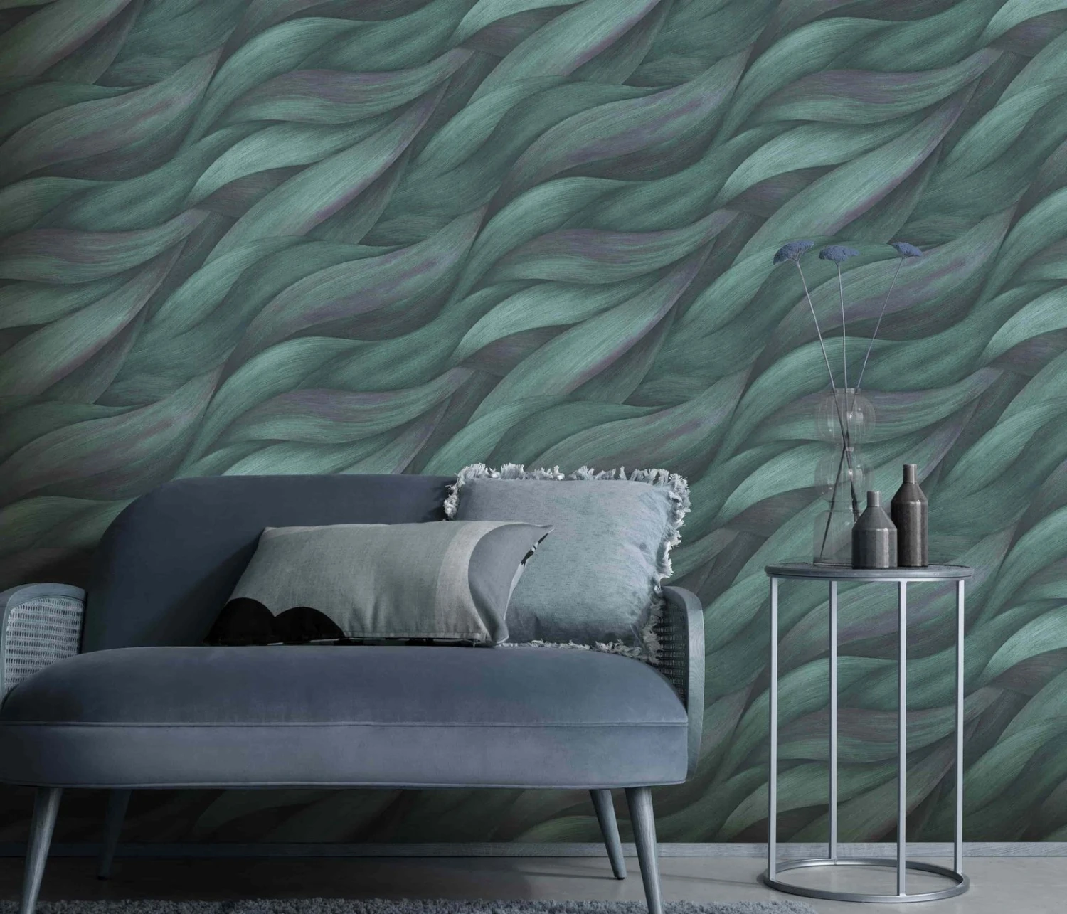 Vliestapete Wellen Design Petrol Erismann 10257-18 7 Vliestapete Wellen Design Petrol Erismann 10257-18 - Image 5