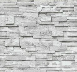 Vliestapete P+S Stein 3D Grau Weiss Mauer 02363-30