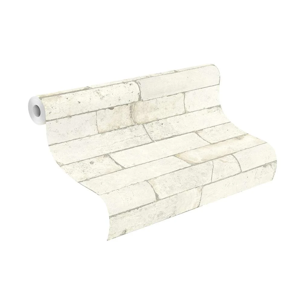 Tapete Vlies Stein-Optik Backstein Creme Hellgrau 446319 4 Tapete Vlies Stein-Optik Backstein Creme Hellgrau 446319 - Image 2