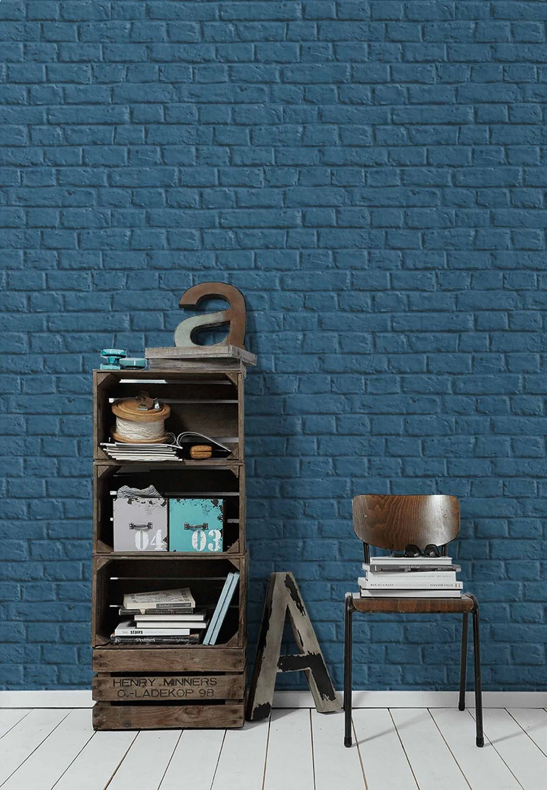 Vliestapete Steinmauer Blau 36912-3 5 Vliestapete Steinmauer Blau 36912-3 - Image 3